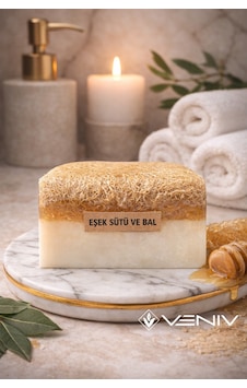 %100 Doğal Kabak Lifli Sabun - Bal & Eşek Sütü - 100 Gr Diğer