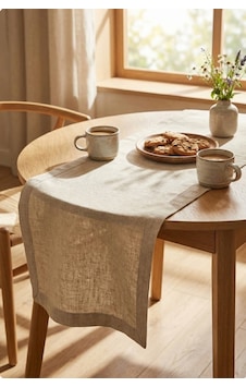 Lınen Organik Ham Keten Runner Naturel 40 X 110 Cm Bej Lınen Organik Ham Keten Runner Naturel 40 X 110 Cm Bej