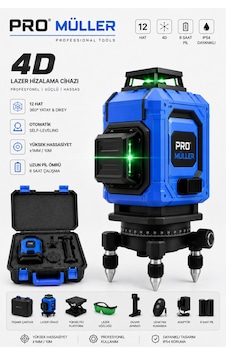 Pro Müller Profesyonel Otomatik Hizalama 12 Köşe 360 Yeşil Lazer Çizgi Hizalama Terazi Çantalı Pro Müller Profesyonel Otomatik Hizalama 12 Köşe 360 Yeşil Lazer Çizgi Hizalama Terazi Çantalı