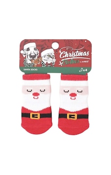 M-pets Chrıstmas Santa Kaymaz Tabanlı Çorap 4lü
