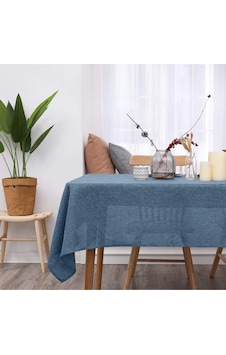 Keten Indigo Mavi Renk Dertsiz Masa Örtüsü 130 X 220 Cm Keten Indigo Mavi Renk Dertsiz Masa Örtüsü 130 X 220 Cm