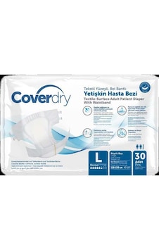 Coverdry Tekstil Yüzeyli Bel Bantlı Yetişkin Hasta Bezi L 3 x 30'lu Coverdry Tekstil Yüzeyli Bel Bantlı Yetişkin Hasta Bezi L 3 x 30'lu