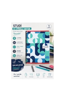 Desenli A4 Spiralli Defter 72 Yaprak Çok Renkli Desenli A4 Spiralli Defter 72 Yaprak Çok Renkli