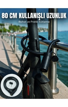 Bisiklet Ve Scooter Kilidi 12 Mm Çelik Halat 80 Cm Anahtarlı Kilit Pvc Koruyucu Kaplama 2 Anahtarlı Güvenlik Sistemi Diğer Bisiklet Ve Scooter Kilidi 12 Mm Çelik Halat 80 Cm Anahtarlı Kilit Pvc Koruyucu Kaplama 2 Anahtarlı Güvenlik Sistemi Diğer