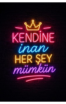 Neon Motivasyon Yazılı Mdf Duvar Tablosu Kendine İnan Her Şey Mümkün 20x30 Cm Neon Motivasyon Yazılı Mdf Duvar Tablosu Kendine İnan Her Şey Mümkün 20x30 Cm