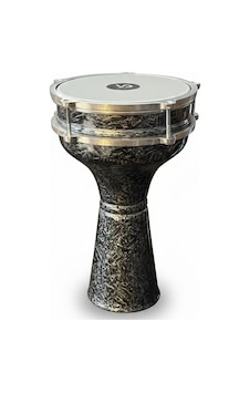 Vatan Yüzüklü Darbuka Gri Kırçıllı Desenli Vatan Yüzüklü Darbuka Gri Kırçıllı Desenli