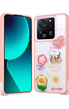 Xiaomi Mi 13t Pro Kılıf Parlayan Simli Kabartma Figürlü Zore Cevze Kapak Pembe Xiaomi Mi 13t Pro Kılıf Parlayan Simli Kabartma Figürlü Zore Cevze Kapak Pembe