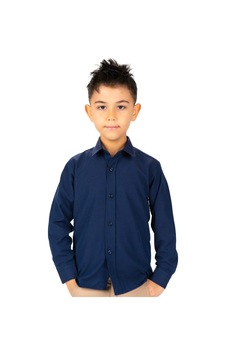 Mnk Baby & Kids Düz Renk Erkek Çocuk Gömlek Mnk0575 Lacivert