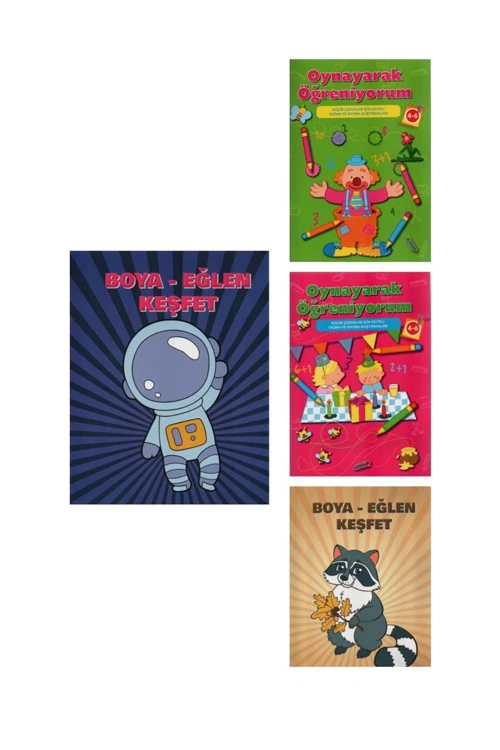 3-6 Yaş Çocuklar İçin Aktivite Ve Boyama Kitapları 4 Kitap 3-6 Yaş Çocuklar İçin Aktivite Ve Boyama Kitapları 4 Kitap
