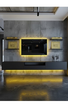 Resital Duvara Monte Ledli 270 Cm Tv Ünitesi Duvar Raflı - Ll6034 Antrasit Resital Duvara Monte Ledli 270 Cm Tv Ünitesi Duvar Raflı - Ll6034 Antrasit
