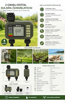2 Çıkışlı Dijital Sulama Zamanlayıcısı Lcd Ekranlı Otomatik Bahçe Sulama Kontrol Cihazı Eco Mod Yağmur Geciktirme 2 Çıkışlı Dijital Sulama Zamanlayıcısı Lcd Ekranlı Otomatik Bahçe Sulama Kontrol Cihazı Eco Mod Yağmur Geciktirme