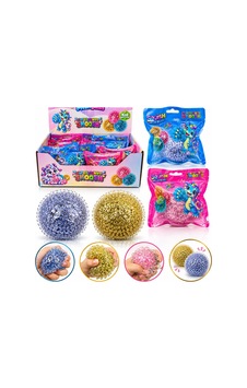 Squish Mesh Balls Beyin Stres Topu Tırtıklı Simli- 12'li Paket