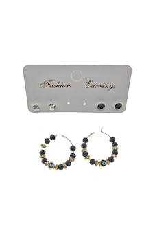 X-Lady Accessories Altın Renk Siyah Boncuk Şık Sallantılı El İşi Kombin Küpe 2238 Çok Renkli X-Lady Accessories Altın Renk Siyah Boncuk Şık Sallantılı El İşi Kombin Küpe 2238 Çok Renkli