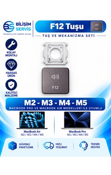 Apple Uyumlu Macbook Air & Pro M2 - M3 - M4 - M5 Yedek Klavye Tuşu Ve Mekanizması / F12 Tuşu Apple Uyumlu Macbook Air & Pro M2 - M3 - M4 - M5 Yedek Klavye Tuşu Ve Mekanizması / F12 Tuşu
