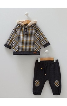Caramell Hardal Renkli Ekose Kürklü Takım 001 Caramell Hardal Renkli Ekose Kürklü Takım 001