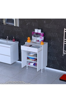 Modilayn Emir 55 X 88 X 32,5 Cm 1 Çekmece 2 Kapak 3 Raf 4 Bölme Çok Amaçlı Banyo & Mutfak Dolabı Beyaz Modilayn Emir 55 X 88 X 32,5 Cm 1 Çekmece 2 Kapak 3 Raf 4 Bölme Çok Amaçlı Banyo & Mutfak Dolabı Beyaz