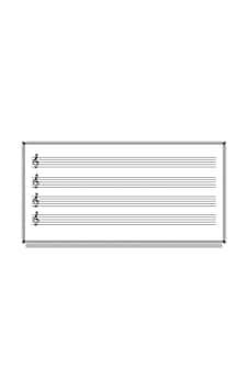 120X140 Müzik Çizgili Beyaz Laminat Yazı Tahtası