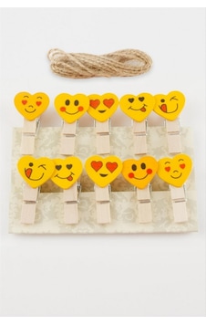 Gld-spt- 10 Adet Kalp Emoji Süs Mandal - Sarı Gld-spt- 10 Adet Kalp Emoji Süs Mandal - Sarı