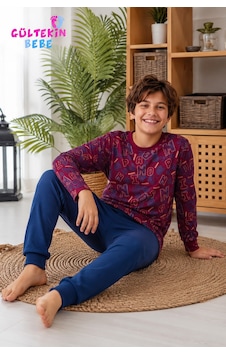 Tarık İnterlok Kumaş Harf Baskılı Erkek Pijama Takımı 11-16 Yaş -ta4418470 - Bordo Tarık İnterlok Kumaş Harf Baskılı Erkek Pijama Takımı 11-16 Yaş -ta4418470 - Bordo