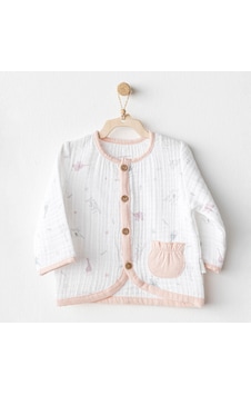 Andywawa Kız Bebek Ceket Jacket Love Family Muslin Ac25523 Ekru Andywawa Kız Bebek Ceket Jacket Love Family Muslin Ac25523 Ekru
