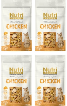 Nutri Feline Chicken & Cheese Tavuklu Ve Peynirli Tahılsız Kedi Ödülü 50 Gr. X 4 Adet Nutri Feline Chicken & Cheese Tavuklu Ve Peynirli Tahılsız Kedi Ödülü 50 Gr. X 4 Adet