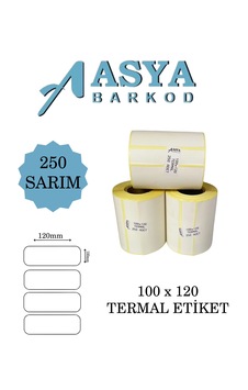 Etiket - Termal Etiket 100x120 250sarım 1 Rulo 120x100 Etiket - Termal Etiket 100x120 250sarım 1 Rulo 120x100