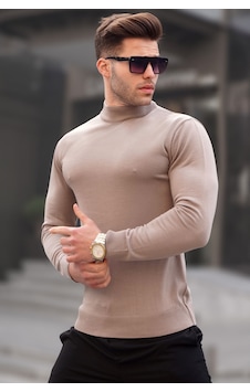 Madmext Vizon Slim Fit Yarım Balıkçı Yaka Erkek Triko Kazak 6343 Madmext Vizon Slim Fit Yarım Balıkçı Yaka Erkek Triko Kazak 6343