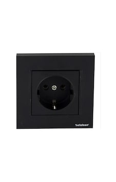 Netelsan Byobu Siyah Topraklı Priz Çerçevesiz