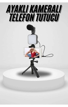 Akıllı Telefon Vlog Kiti Tripod Mini Mikrofonlu Telefon Tutucu - Htctduczzzay49kameratelefontutucu5 Altın Akıllı Telefon Vlog Kiti Tripod Mini Mikrofonlu Telefon Tutucu - Htctduczzzay49kameratelefontutucu5 Altın