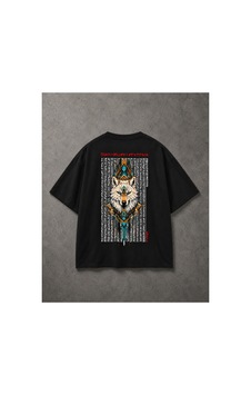 Yolo Street Etnik Kurt Baskılı Siyah Oversize Erkek Tişört Sırt Baskı %100 Pamuk Vintage Streetwear Siyaha11 Yolo Street Etnik Kurt Baskılı Siyah Oversize Erkek Tişört Sırt Baskı %100 Pamuk Vintage Streetwear Siyaha11