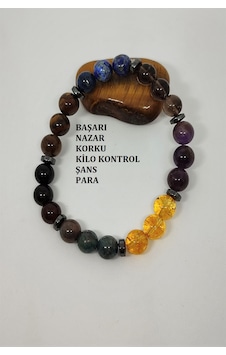 Bade Accessories Lapis Lazuli - Dumanlı Kuvars - Akik - Kaplangözü Apatit - Ametist Çok Renkli Bade Accessories Lapis Lazuli - Dumanlı Kuvars - Akik - Kaplangözü Apatit - Ametist Çok Renkli