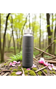H2o Cam Su Matarası Deri Kılıflı 500 Ml - Gri H2o Cam Su Matarası Deri Kılıflı 500 Ml - Gri