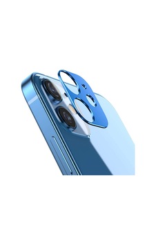 Ally Apple Uyumlu iPhone 12 Mini 3D Metal Kamera Koruyucu Lens Mavi
