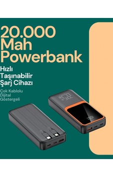 Taşınabilir Şarj Cihazı 20000 Mah 22.5w Hızlı Şarj + Dijital Ekran + Kablo Dahil 3855796 06570243 Taşınabilir Şarj Cihazı 20000 Mah 22.5w Hızlı Şarj + Dijital Ekran + Kablo Dahil 3855796 06570243