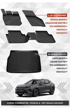 Sahler Cupra Formentor Mild Hybrid 2024+ Uyumlu 4.5d Premium Havuzlu Oto Paspas Ve Liner Marka 3d Üs