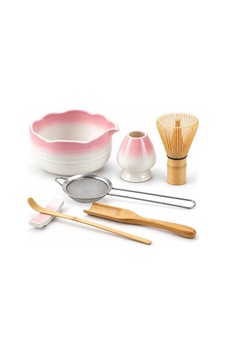 Valkyrie 7 Parça Matcha Seti Chasen Çırpıcı Chawan Kase Chashaku Kaşık Süzgeç Ve Stand Pembe Valkyrie 7 Parça Matcha Seti Chasen Çırpıcı Chawan Kase Chashaku Kaşık Süzgeç Ve Stand Pembe