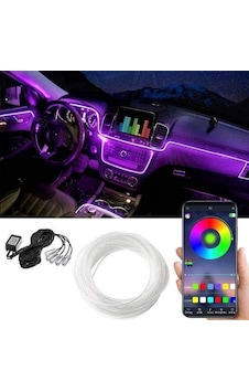 Araç İçi Atmosfer Ambiyans Led Neon İp Led RGB App Kontrollü 5 P Araç İçi Atmosfer Ambiyans Led Neon İp Led RGB App Kontrollü 5 P