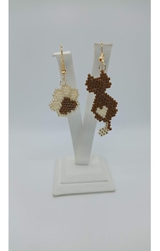 Harmeljewelry Kedi Pati Küpe Çok Renkli
