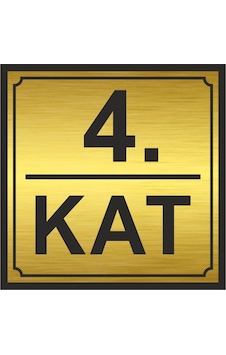 4.kat Metal Yönlendirme Levhası 20cm X 20cm Gold Renk 4.kat Metal Yönlendirme Levhası 20cm X 20cm Gold Renk