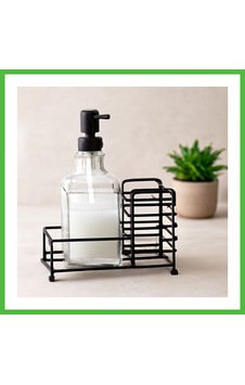 Vaveni Cam Sıvı Sabunluk 500 Ml Siyah Metal Stand Ve Pompa Arz Vaveni Cam Sıvı Sabunluk 500 Ml Siyah Metal Stand Ve Pompa Arz