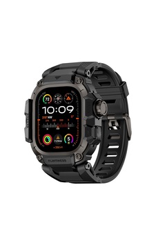 Watch Ultra 49mm Uyumlu Mohseven İwatch Punk Fortress Serisi Kasa Koruyuculu Silikon Kordon Siyah Watch Ultra 49mm Uyumlu Mohseven İwatch Punk Fortress Serisi Kasa Koruyuculu Silikon Kordon Siyah