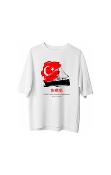 Veraura Lifestyle 19 Mayıs Atatürkü Anma Gençlik Ve Spor Bayramı Baskılı Oversize T-shirt - Beyaz Veraura Lifestyle 19 Mayıs Atatürkü Anma Gençlik Ve Spor Bayramı Baskılı Oversize T-shirt - Beyaz