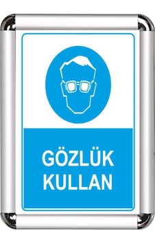 Gözlük Kullan A3 Cerceveli Uyarı Ve Yönlendirme Levhası