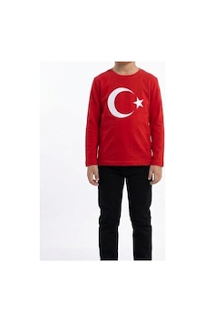 Es Eyüp Selda Erkek Çocuk Ay Yıldız Türk Bayraklı Uzun Kollu Tişört Kırmızı Es Eyüp Selda Erkek Çocuk Ay Yıldız Türk Bayraklı Uzun Kollu Tişört Kırmızı