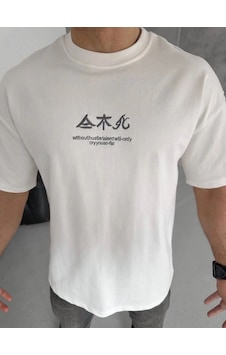 Freedom Storee Erkek Bisiklet Yaka Baskılı T-shirt - Beyaz Çok Renkli Freedom Storee Erkek Bisiklet Yaka Baskılı T-shirt - Beyaz Çok Renkli