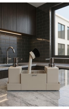 Soft Dokunuşlu Akrilik Premium Sabunluk Seti Krem Diğer Soft Dokunuşlu Akrilik Premium Sabunluk Seti Krem Diğer