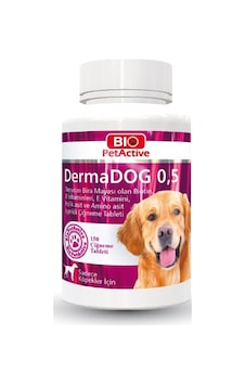 Bio Petactive Dermadog 0.5 Probiotik Bira Mayalı Sarımsaklı Orta ve Küçük Irk Köpek Vitamini Tablet 150'li 75 G Bio Petactive Dermadog 0.5 Probiotik Bira Mayalı Sarımsaklı Orta ve Küçük Irk Köpek Vitamini Tablet 150'li 75 G