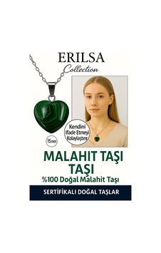 Erilsa Sertifikalı Kalp Model Mini Malahit Taşı Kolye Koruma, Dönüşüm Çok Renkli Erilsa Sertifikalı Kalp Model Mini Malahit Taşı Kolye Koruma, Dönüşüm Çok Renkli