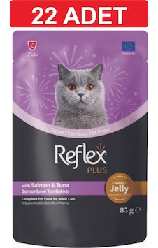 Reflex Jöle İçinde Et Parçacıklı Somon ve Ton Balıklı Yetişkin Kedi Maması 22 x 85 G Reflex Jöle İçinde Et Parçacıklı Somon ve Ton Balıklı Yetişkin Kedi Maması 22 x 85 G