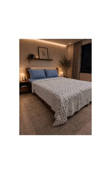 %100 Pamuk Pikolu Çift Kişilik Pike Seti - Lastikli Çarşaf - 200 X 220 Cm Mavi Mavi %100 Pamuk Pikolu Çift Kişilik Pike Seti - Lastikli Çarşaf - 200 X 220 Cm Mavi Mavi